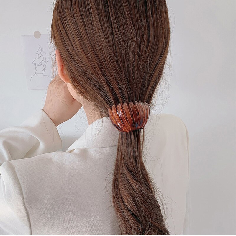 AMORCOME moda kobiety włosy kok pazur dziewczyny klamra do włosów Grab Barrettes Solid Color spinka do włosów ogon klamra włosy w koński ogon akcesoria