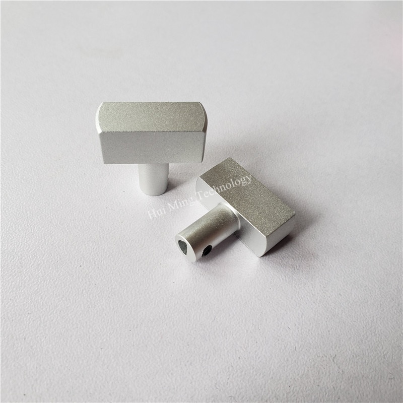 2 Stuks Aluminium Knop Potentiometer Knop 21*21*4Mm Zandstralen T Knop D Shaft Potentiometer Cap Power volume Gear Schakelaar Knop