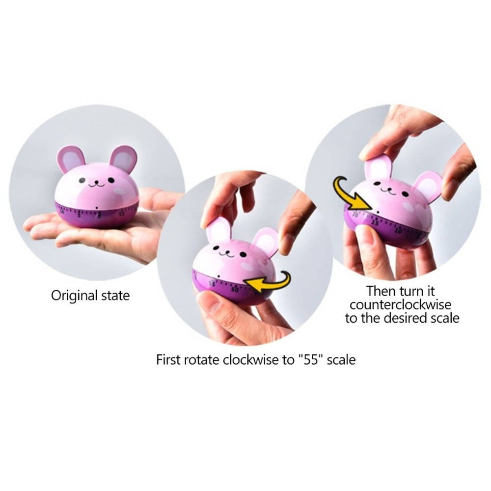Animal Timer Digital Kitchen Countdown Clock Cute Animal Fruit Alarm Clock Time Management Tool for Kids and Adults