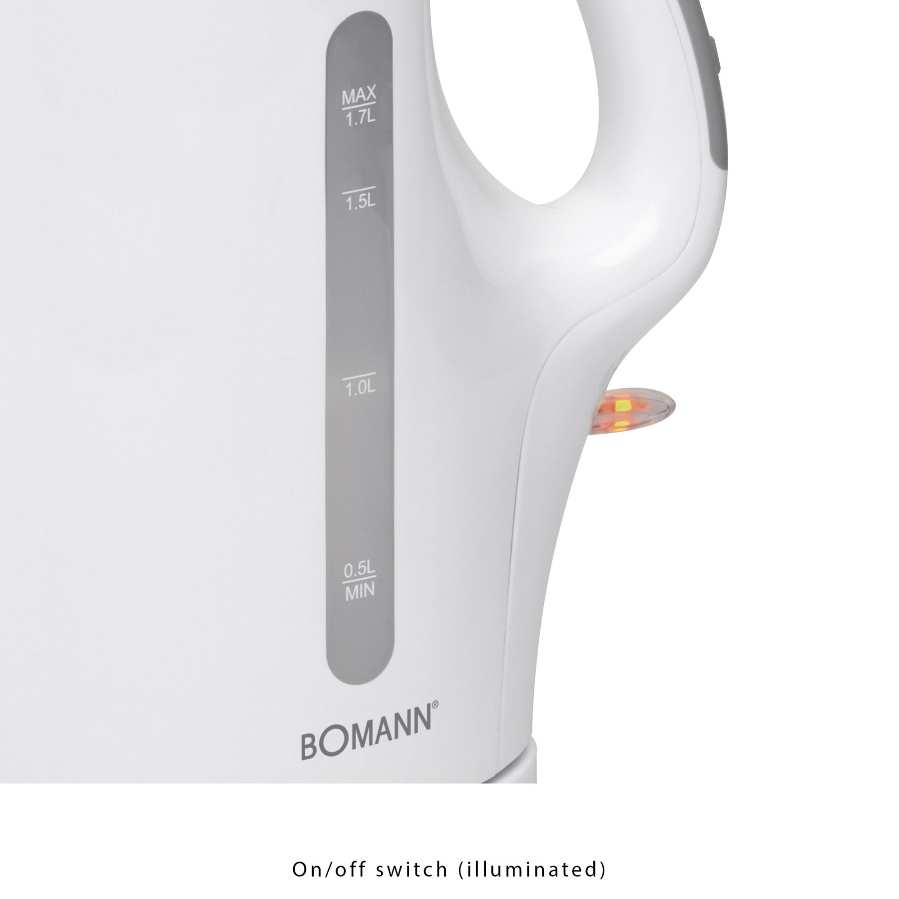 Bomann WK 5011 CB elektrische wasserkocher, 1,7 L, edelstahl widerstand., Wireless, auto power off 2200W Weiß