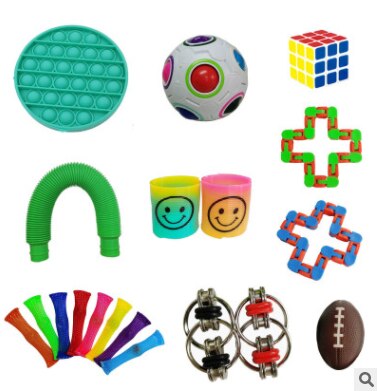 Juguetes antiestrés para niños y adultos, paquete de juguetes sensoriales para aliviar el autismo y ansiedad, 16/18/19/22/24 Uds.: 19pcs