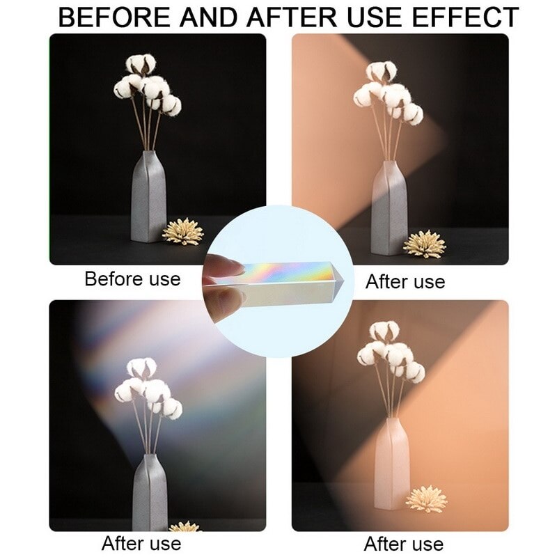 Driehoekig Prisma BK7 Optische Prisma Glas Natuurkunde Onderwijs Gebroken Licht Spectrum Kinderen Studenten Aanwezig 25x25x80mm