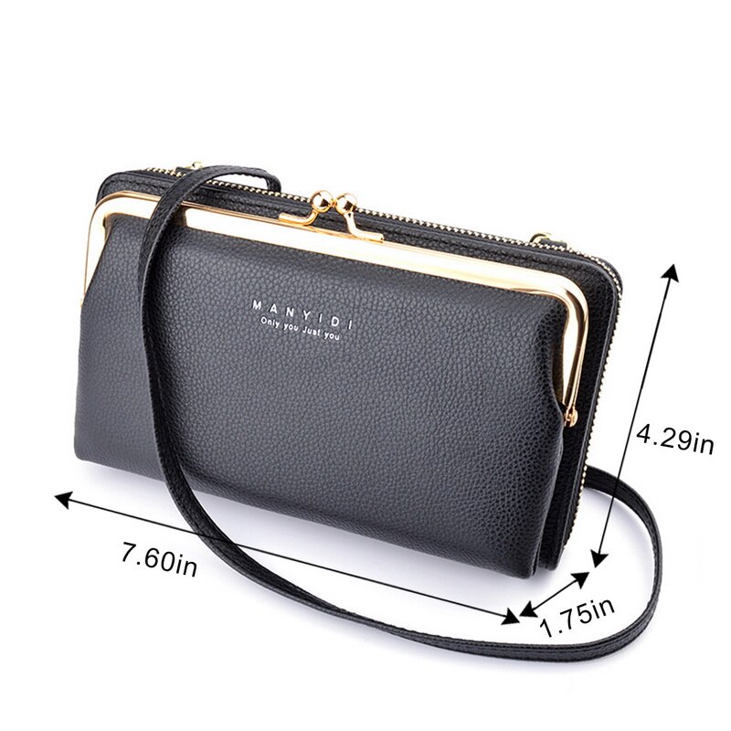 Phone Bag PU Leather Large Capacity Travel Portable Shoulder Bag Brand Ladies Crossbody Bag Messenger Bag