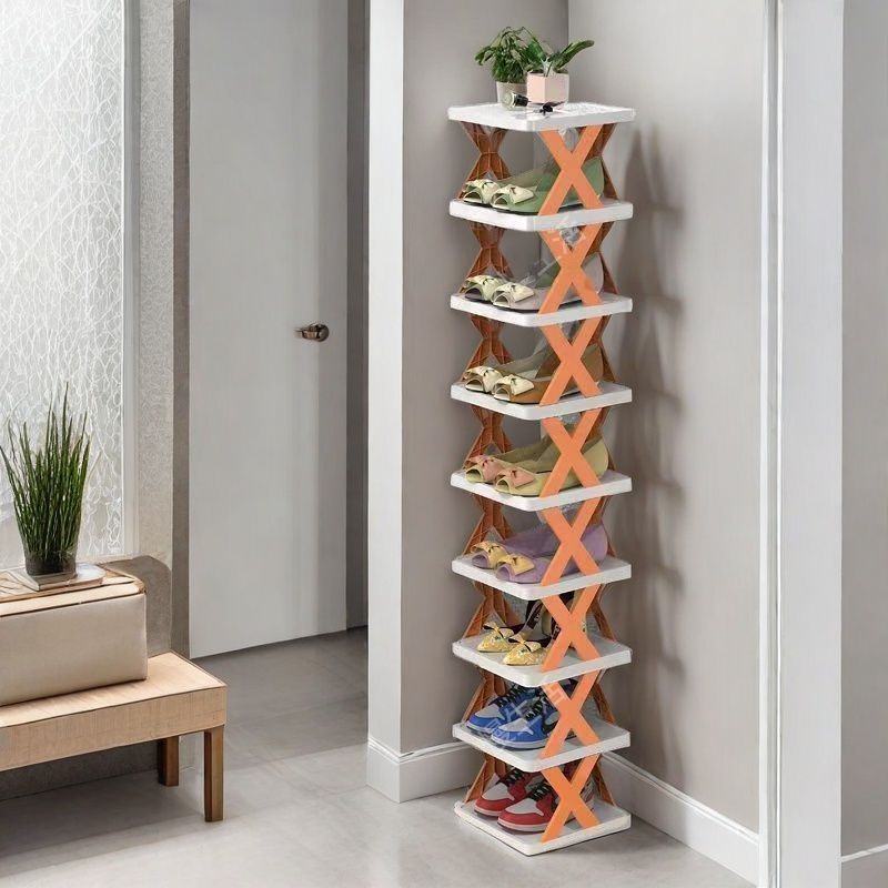 Schoenenrekken Opbergorganisator Afneembare schoenenrekken Bespaart familiehuishoudrek Meerlaags eenvoudige schoenenplank Kleurkast