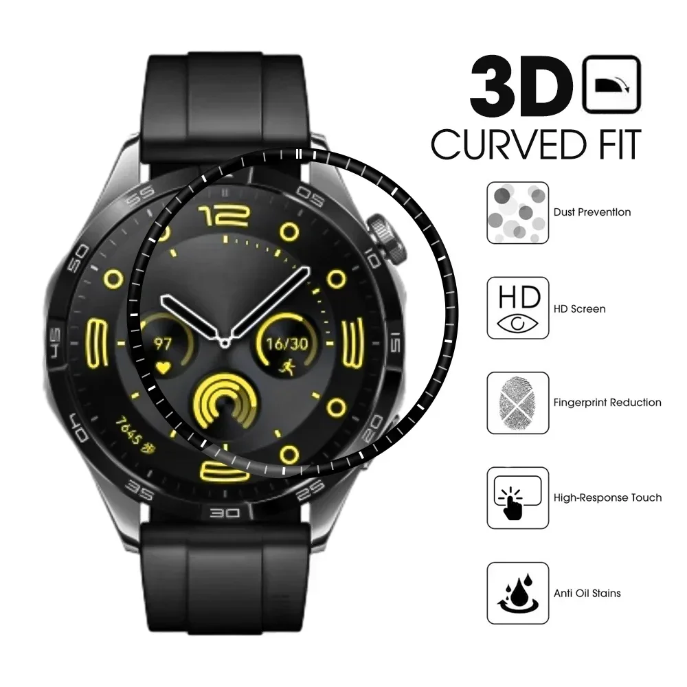 3D gebogener Displayschutz für Huawei Uhr GT 4 41/46 mm GT4 Kante graduiert HD Schutzfolie für Huawei GT4 41 mm 46 mm kein Glas
