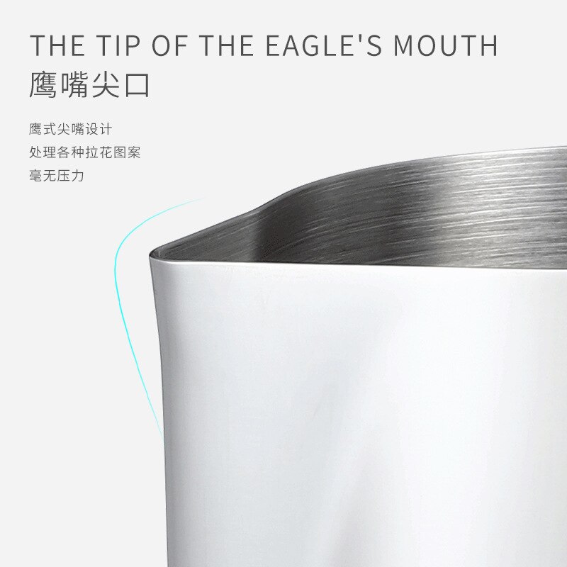 500ml coffee flower cylinder with thermometer to show milk foam cup stainless steel temperature-sensitive flower cup coffee tool