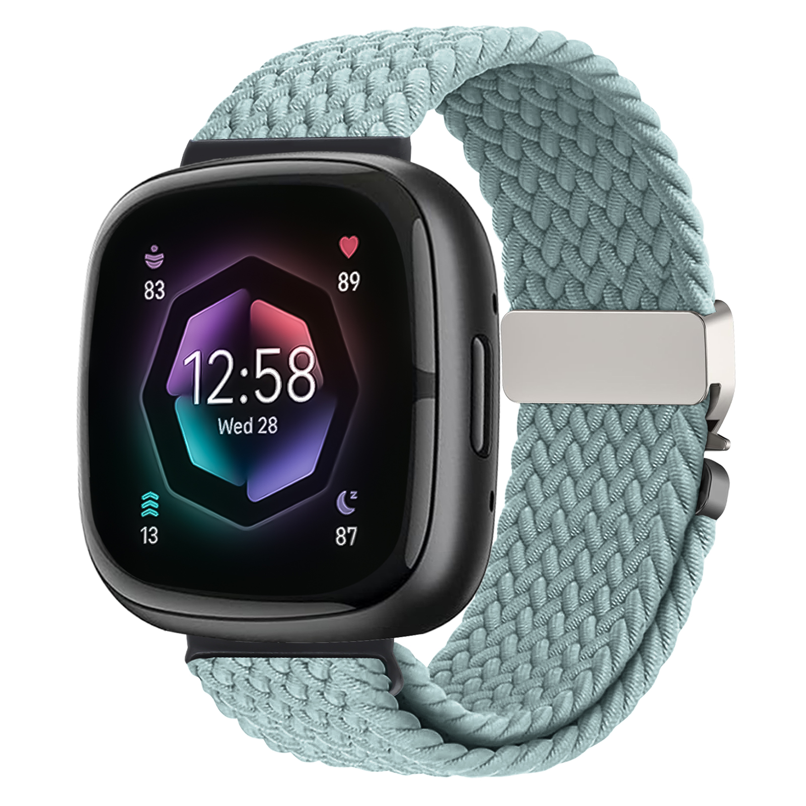 Parachute Braided Strap for Fitbit Versa 4 3 Sense 2 band Accessories replacment nylon correa Bracelet for Fitbit Versa 4 Strap: grey / 12mm