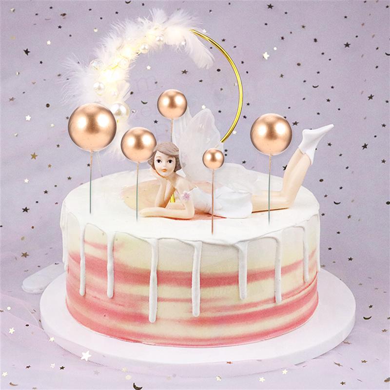 30 Stuks Foam Bal Cake Topper Verjaardag Cake Topper Dessert Ornamenten Voor Birthday Cake Bakken Decoratieve Taart Props