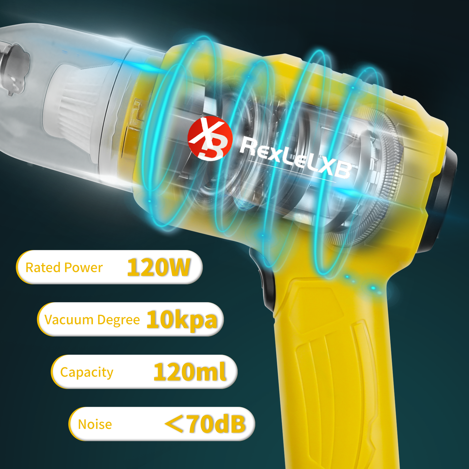 Aspirateur de voiture à main 2 en 1, Machine de collecte de poussière sans fil 10kPa et souffleur d'air pour batterie Dewalt 20V (sans batterie)