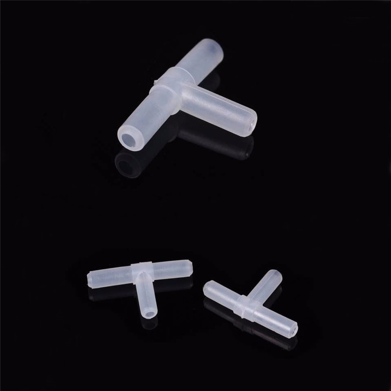 10Pcs 4Mm Plastic T-Weg 3-Way Hose Aquarium Fish Tank Luchtpomp Line Tubing Gewrichten cross Connectors Pomp Air Tube Accessoires