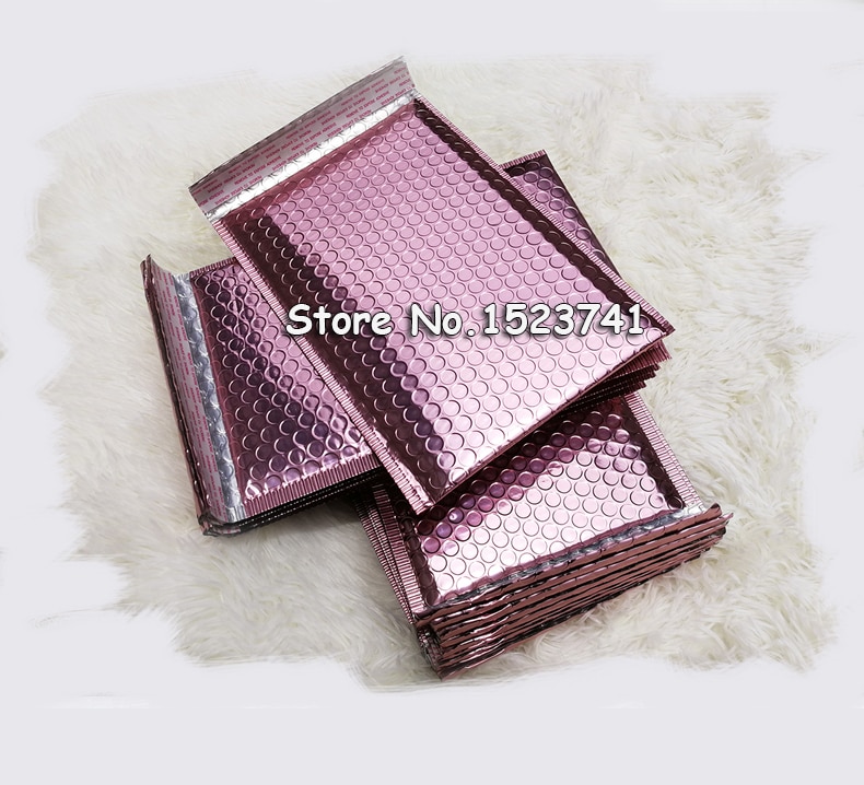 10pcs 15x20+4cm Rose Gold Bubble Envelop/Rose Gold Foil Bubble Mailer for Packaging &amp; Wedding Favor Bag&amp;Mailing Envelopes