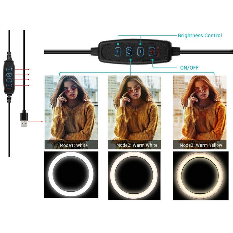 Ring Licht 10 Inch Led Licht Invullen Studio Video Dimbare Make Licht + Statief Selfie Slang Mobiele Telefoon Clip/platte Clip