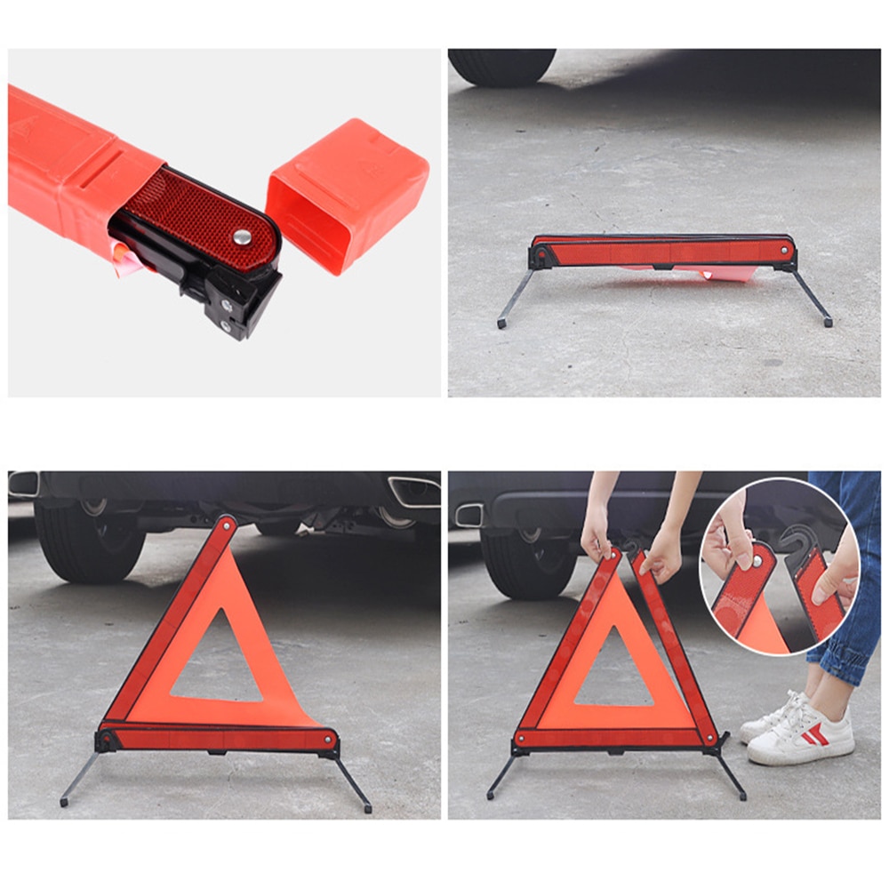 Foldable Reflective Safety Roadside Lighting Car Emergency Warning Triangle Stand Car Accessory