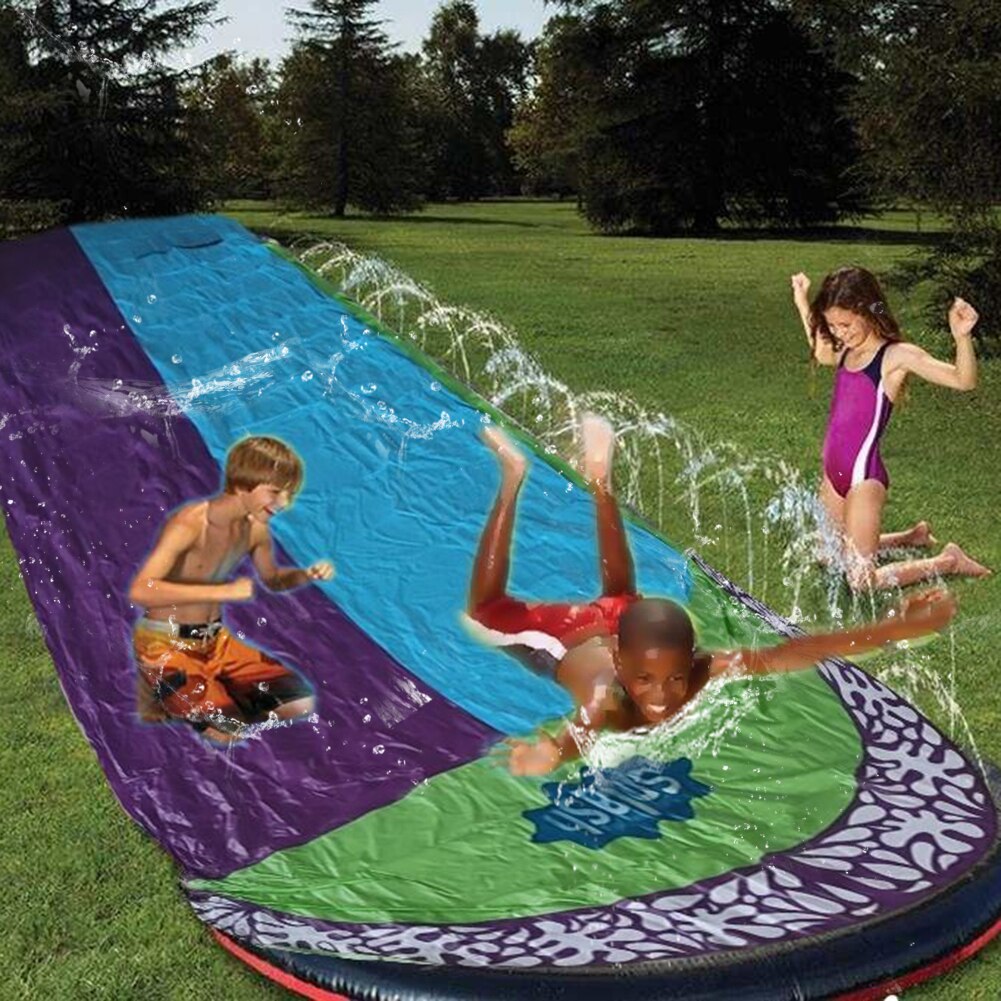 freundlicher Doppel Surfen Wasser Rutsche Ich bin Freien Garten Rasen Schwimmbecken Für freundlicher Sommer PVC Wasser Rutsche Spiele sprühen Wasser Spiele Spielzeug