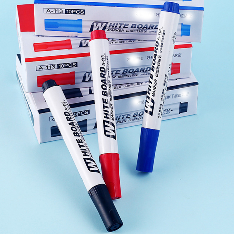 5 Stück schwarzer löschbarer Whiteboard-Stift, verrotten-blauer, leicht abwischbarer Stift mit großem Kopf, Glas-Notizstift mit großer Kapazität, Whiteboard-Markierungsstift