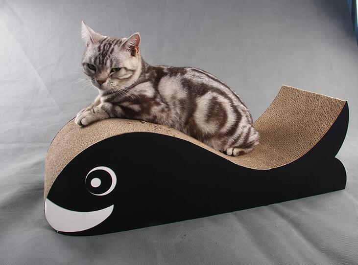 Medium Fish Shape Cat Scratcher Lounge Bed Fat Cat Bed Cardboard Paper Cat Toy Scratching Pad