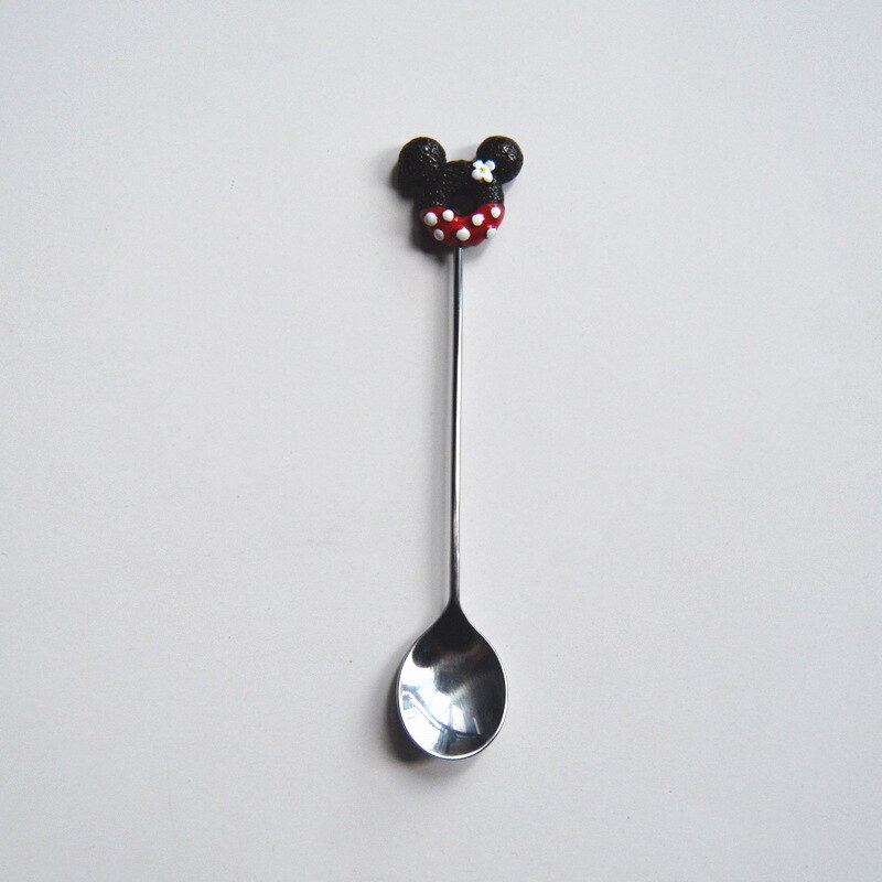 Cuillère à beignet en acier inoxydable, gâteau café Dessert thé glaces cuillères à remuer bonbons cuillère à thé mignonne de dessin animé 1 pièce: E