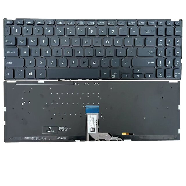 Backlit US For Asus Vivobook X512 X512D X512DA X512F X512FA X512U X512UA X512UB Laptop Keyboard: US Black Backlit