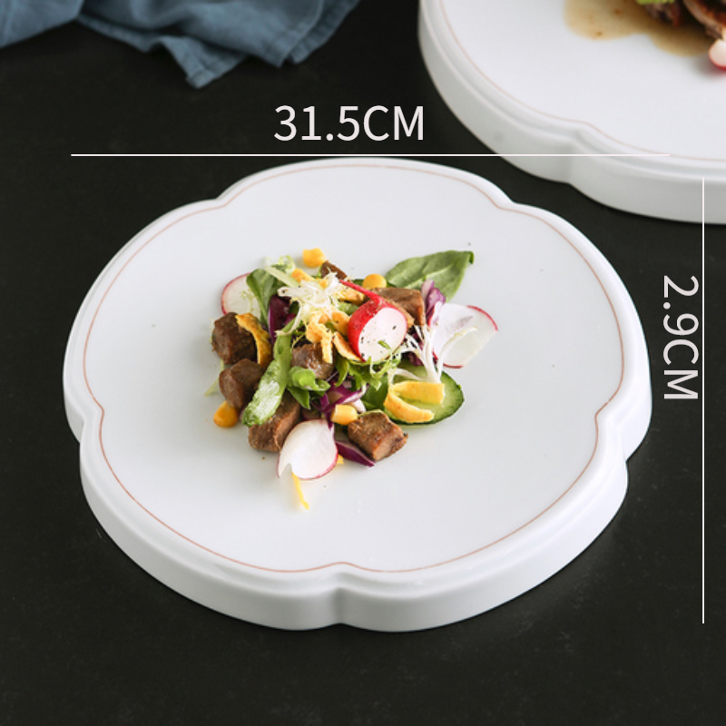 Keramische Speciale-Vormige Display Plaat Westerse Restaurant Platte Plaat Hotel Artistieke Conceptie Schotel Keuken Fruit Sushi Plaat: 12.4 inches