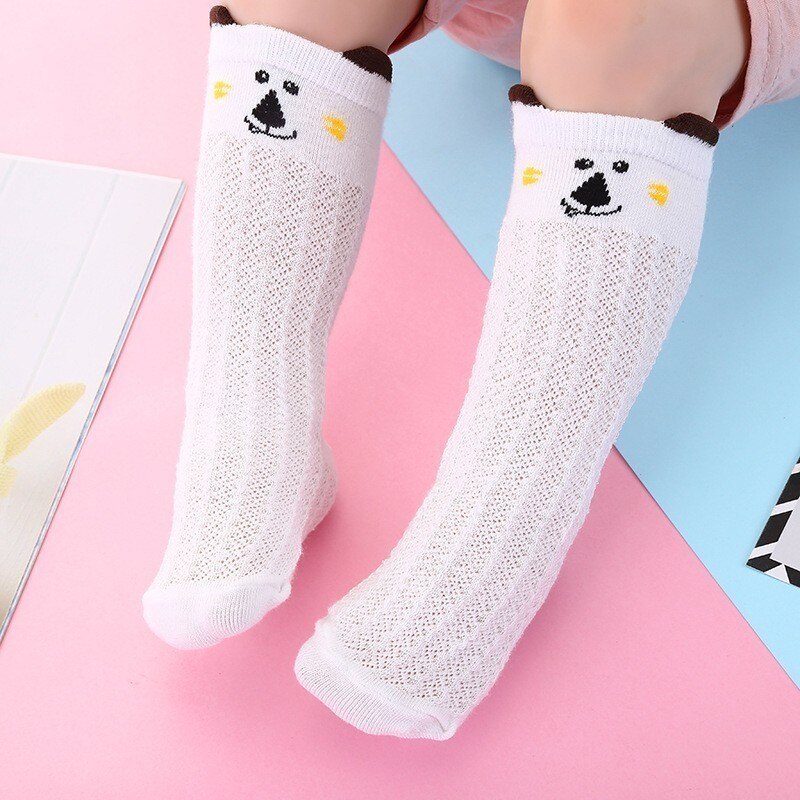MAYA STEPAN 1 Pairs Baby Girl Spring Autumn Mesh Breathable Cartoon Animaos Kids Toddlers Ballet Stocking: 3 / M