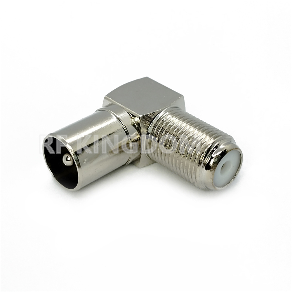 Adaptateurs F Type vers TV IEC, connecteur de prise d'antenne aérienne TV à 90 degrés, adaptateur à Angle droit, prise câble coaxial, ensemble de F-TV, 1 pièce