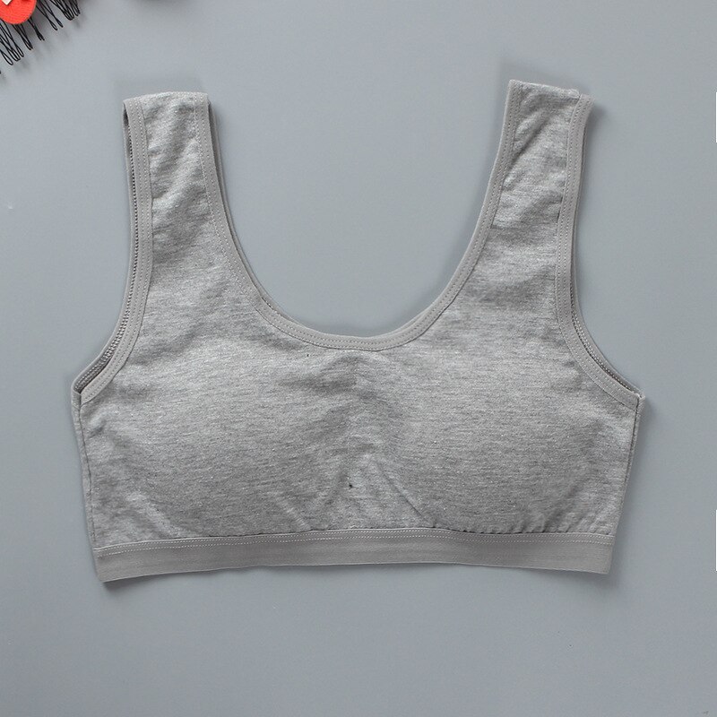 Girls Bra Developmental Vest-style Students Pure Cotton U-shaped Teenage Training Bra Children's Short Bra Sports Breathable: C