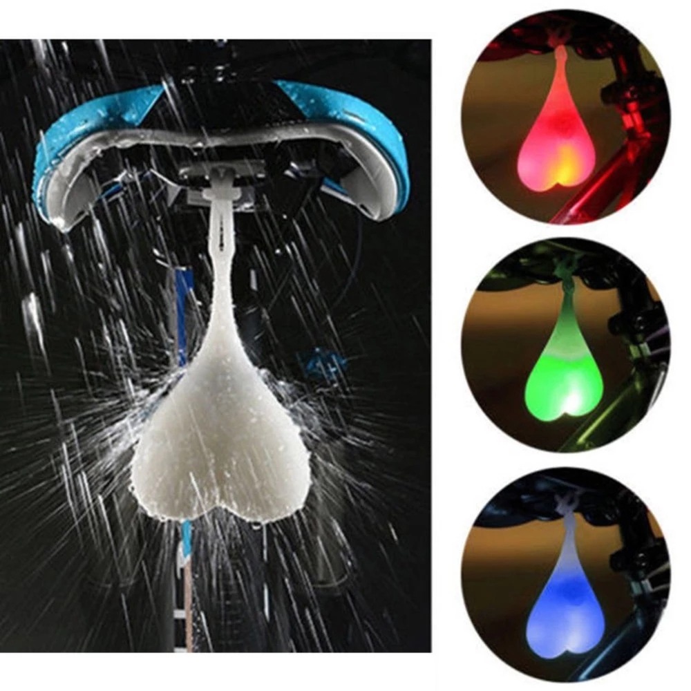 Fiets Licht Hartvorm Fietsen Ballen Staart Waterdichte Siliconen Fiets Achterlicht Achterlichten Night Waarschuwing Led