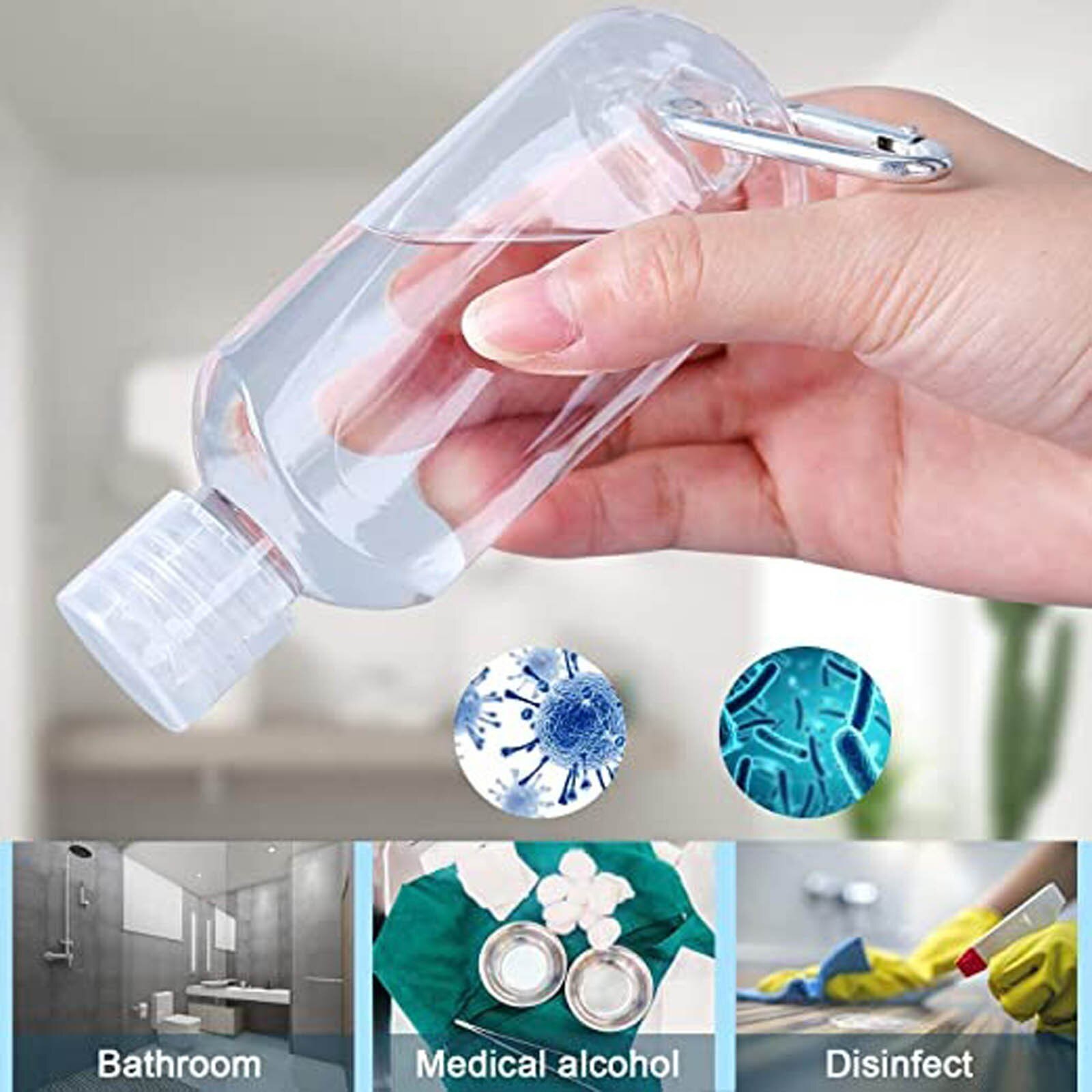 40# 10 stuks transparante lege sleutelhangerflessen, plastic mini navulbare container, lege cosmetische containers