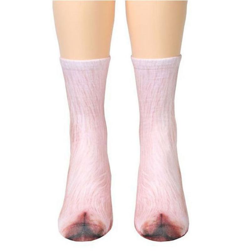 Zachte Casual Leuke Katoenen Dier Voeten Gesimuleerde Sokken Unisex Volwassen 3D Dieren Paw Print Lange Sokken: 06