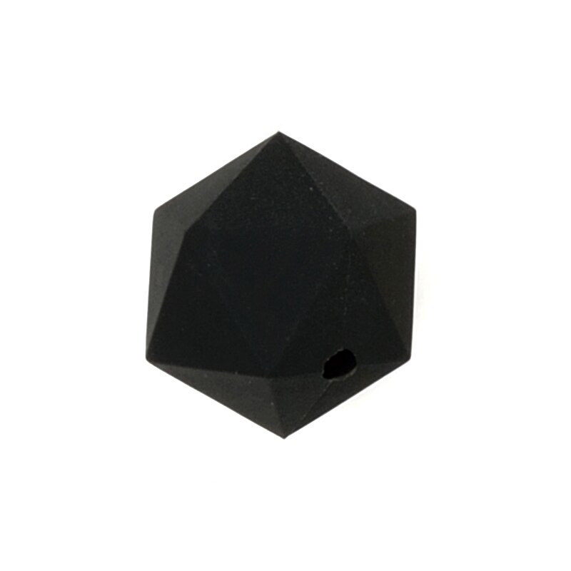 LOFCA 10 części/partia kulki silikonowe do ząbkowanie naszyjnik biżuteria DIY koraliki Icosahedron lepiej niż sześciokąt: black