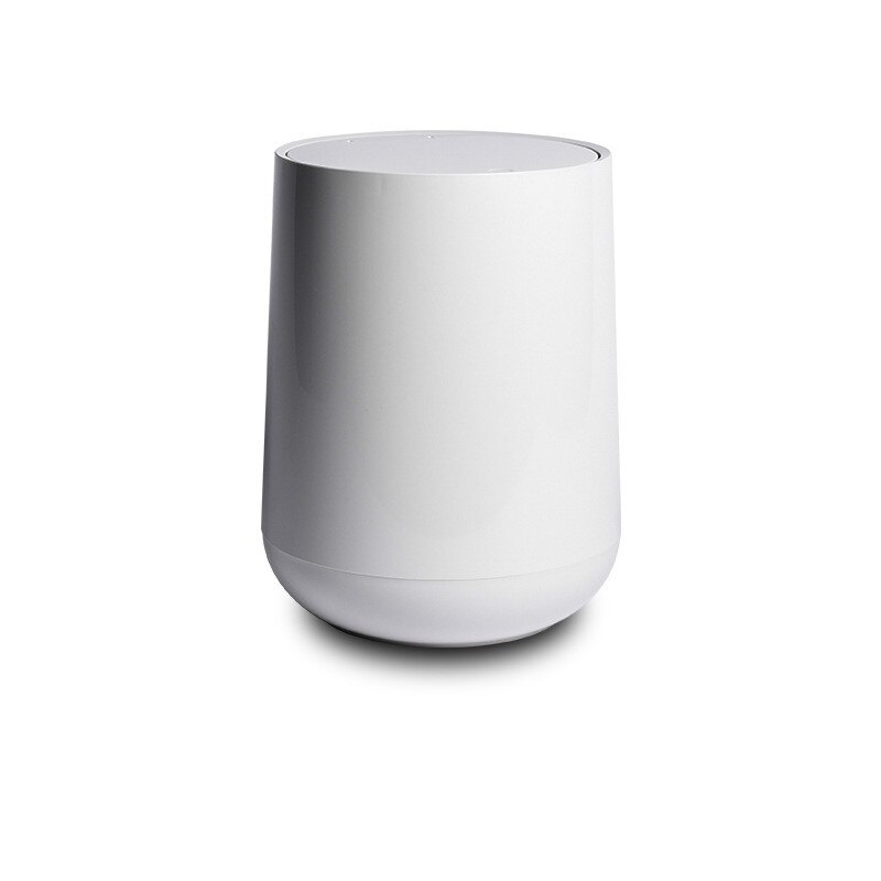 Office Waste Bucket Round Corner Trash Bin Press Open Cover Plastic Garbage Can with Lid Bathroom Mini Bucket Home Storage Bin: Grey