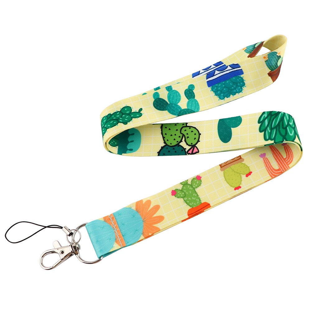 CB356 Plant Cactus Lanyard ID Badge Holder Car KeyChain ID Card Passport Gym Phone Badge Kids Key Ring Holder Jewelry: 6