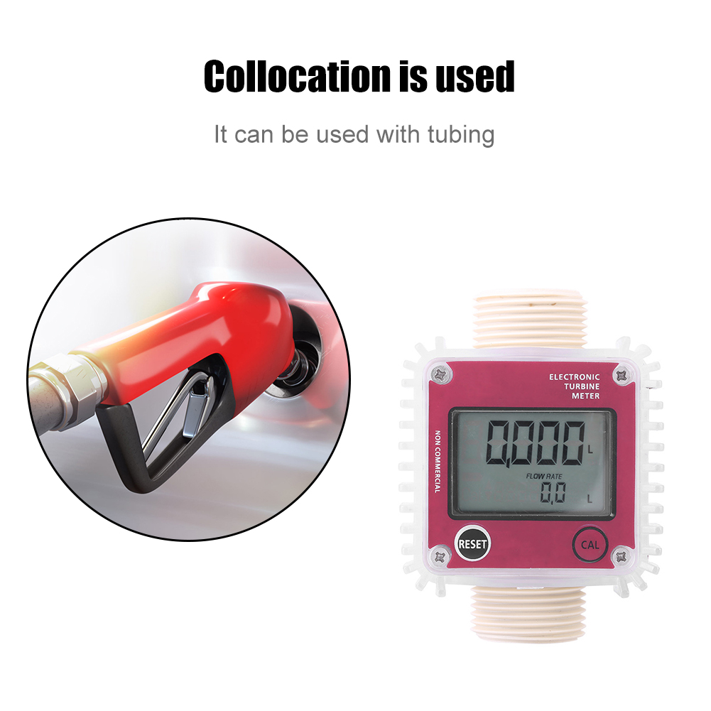 Turbine Digital Diesel Oil Fuel Flow Digital K24 Meter Gauge For Chemicals Liquid Water Water Flow Ultrasonic Flow 10-120L/Min