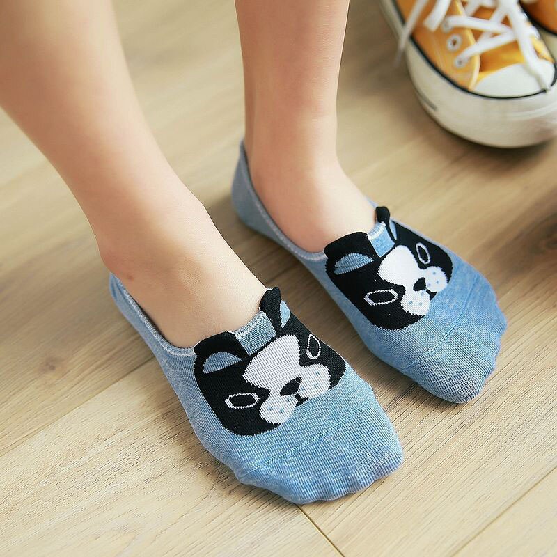 Cute Doggy Antiskid Socks Super addorableWomen Cute Doggy Antiskid Socks Super Addorable Shallow Mouth Invisible Socks Invisible