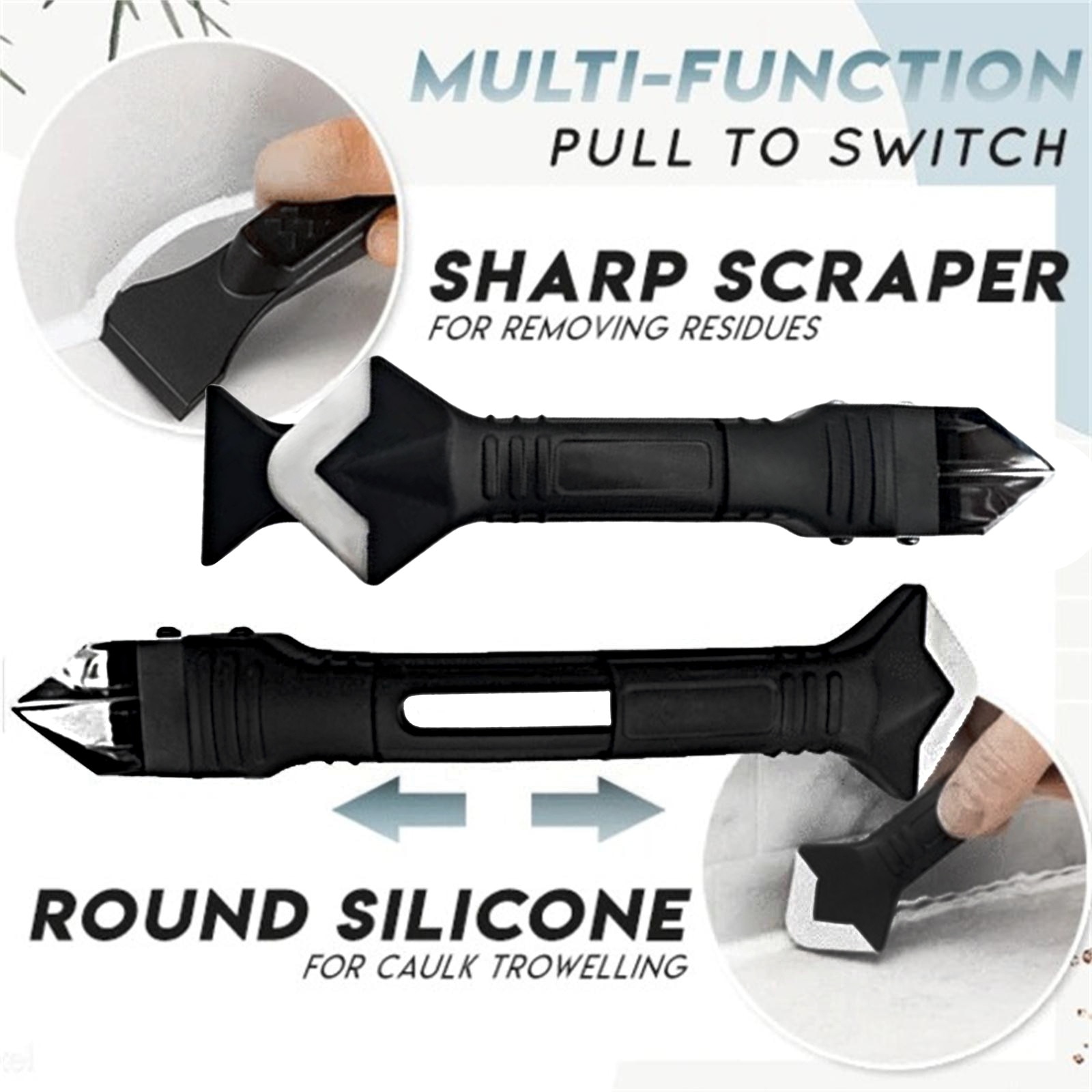 Herramienta de costura de silicona para raspar, y espátula de silicona, ángulo de calafateo, sellador, raspador suave, Kit de lechada