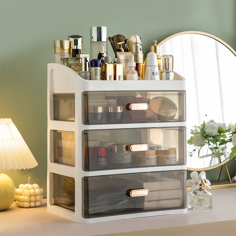 Organizador de cosméticos jóias caixa organizadora de maquiagem grande capacidade multifuncional gaveta de armazenamento de mesa caixa organizadora de maquiagem