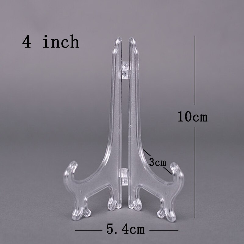 Boek Voetstuk Houder 10 Stuks Ezels Plaat Houders Display Afdruiprek Draagbare Home Decor Display Stand Stander: Clear 4 inch