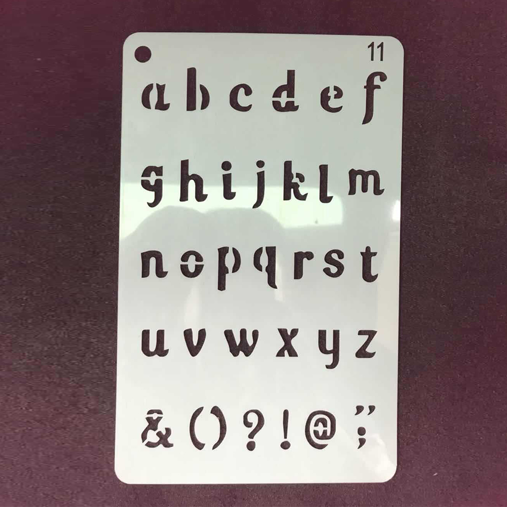 12pcs Multi-use Stencil Set Handwriting Practice Craft Letter DIY Scrapbooking Painting Stamping Template Album Layering