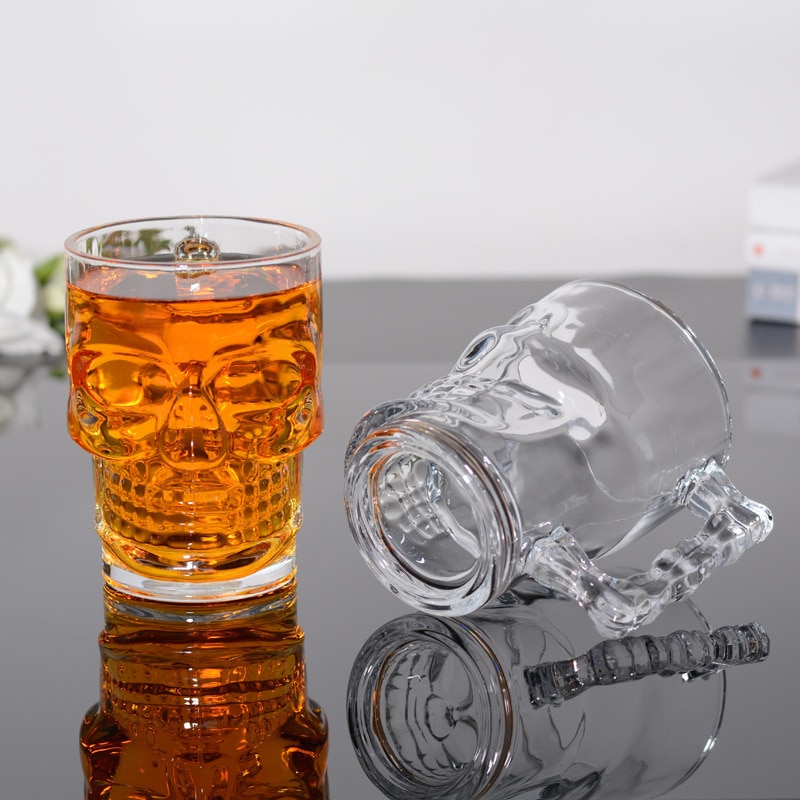 Crâne de luxe Transparent ménage bière Vodka Liqueur Tequila Brandy Bar personnalité vin verre originalité