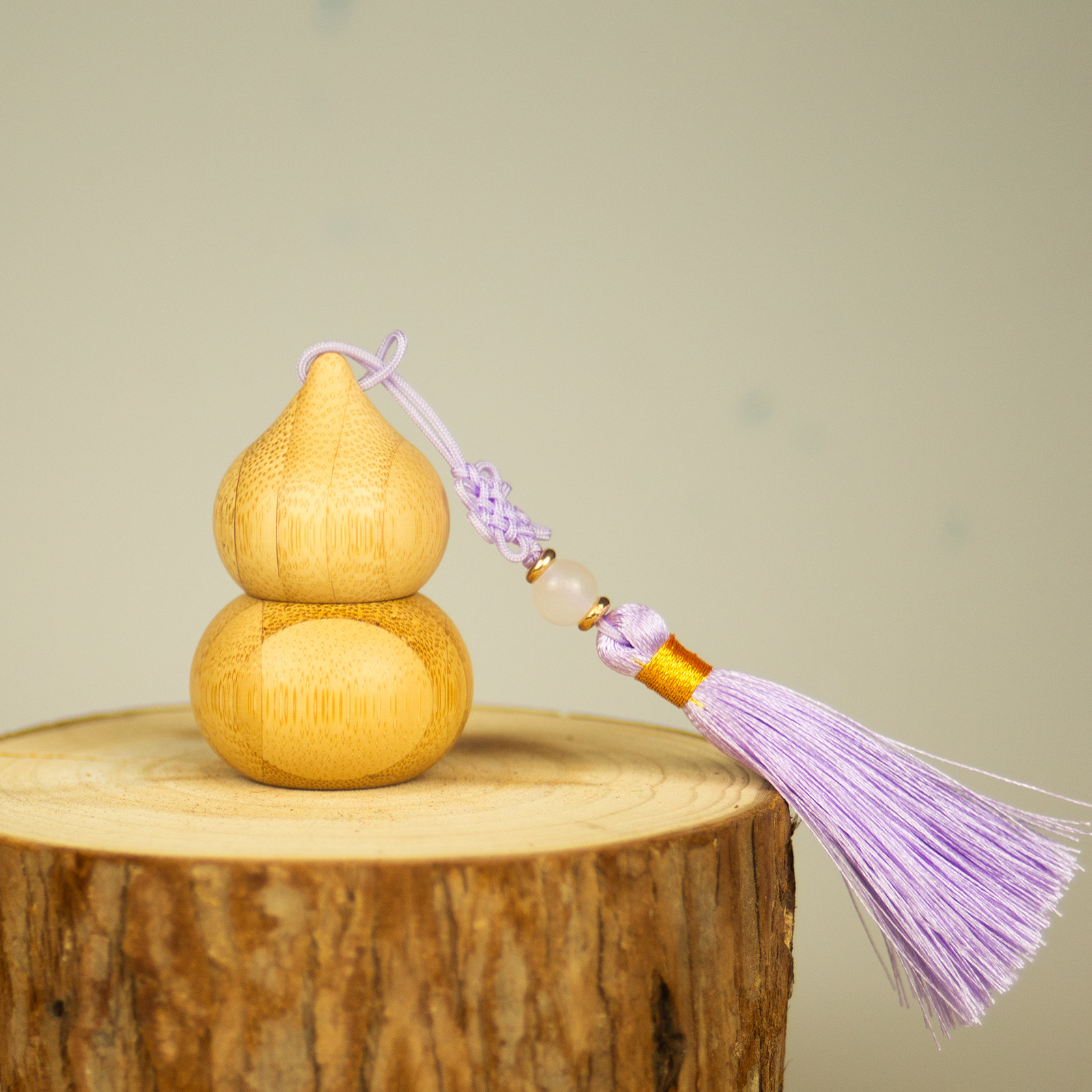 1ml bambus rull-på flasker tom rør kalebassformet påfyllbar parfymeflaske glass rollerball stål rollerball parfymebeholder: Lys gul