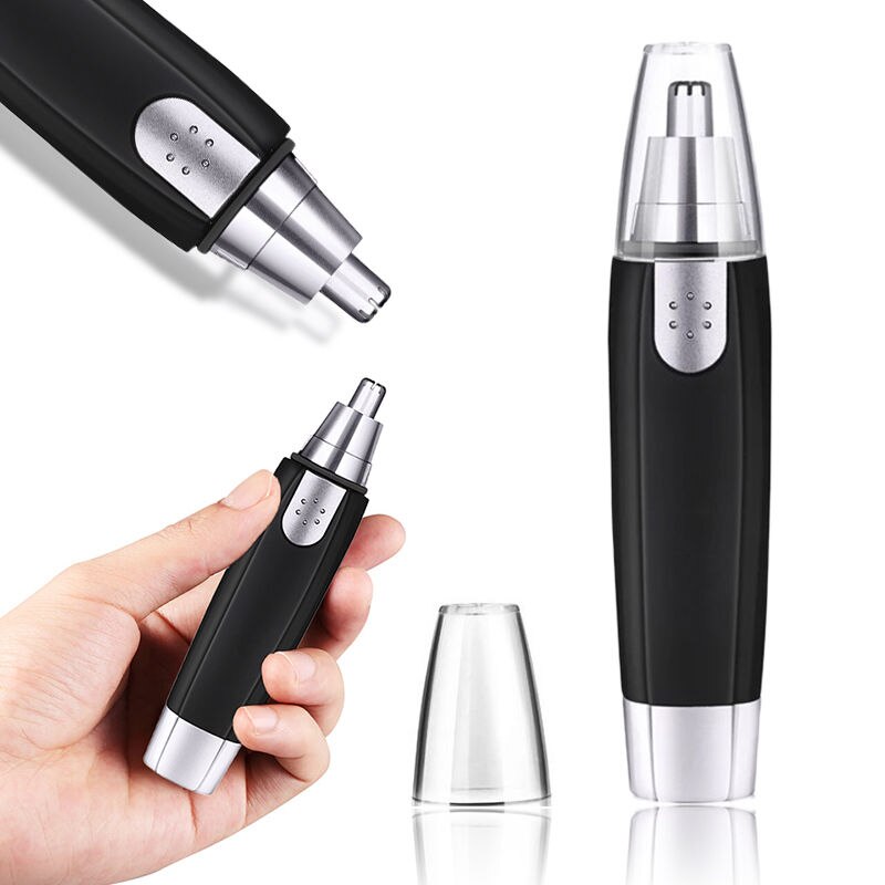 Elektrische Neus Tondeuse Voor Mannen Vrouwen Oor Gezicht Schoon Trimeer Razor Removal Scheren Neus Trimmer Gezichtsverzorging Cleaner Tool: Zilver