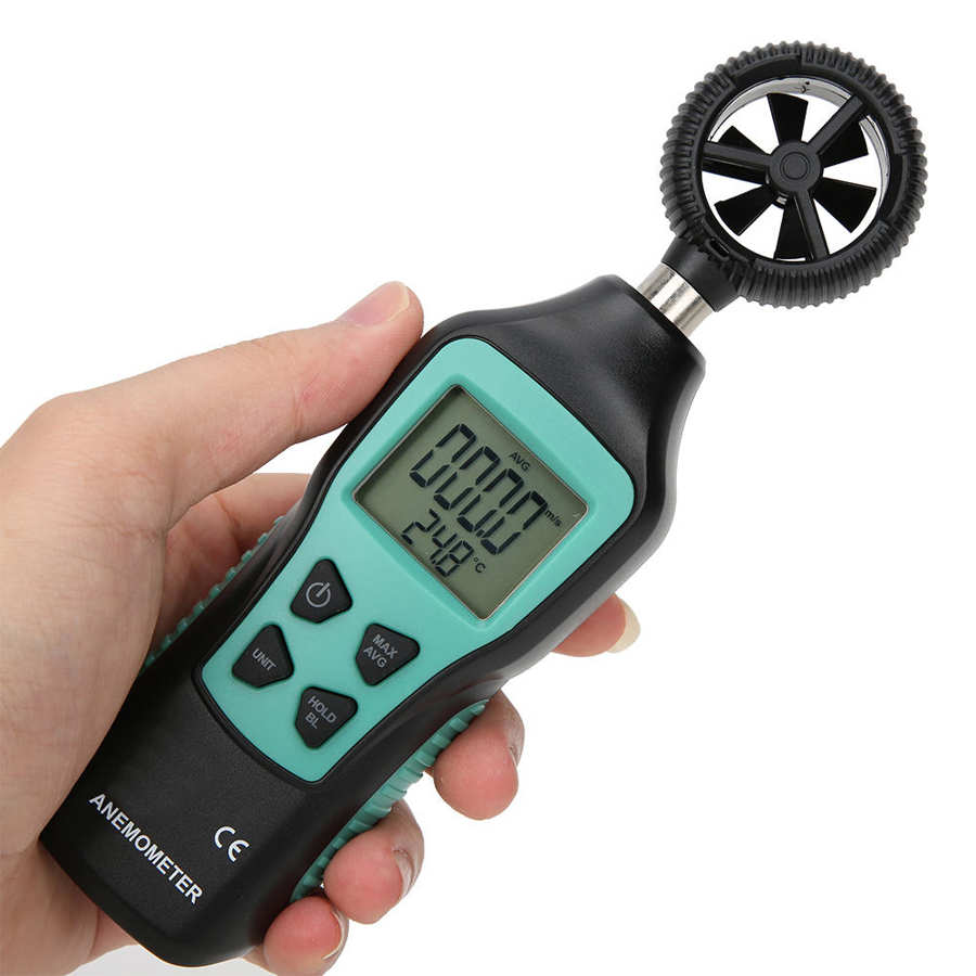 Air Flow Meter FY856 Digitale Anemometer Wind Meter 0.8 ~ 30.0 M/s Temperatuurmeter Handheld Tester Digitale Toerenteller