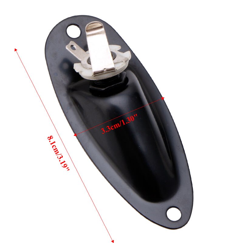 Black Boat Input Output Jack Plate Socket With Screws For Strat Guitar
