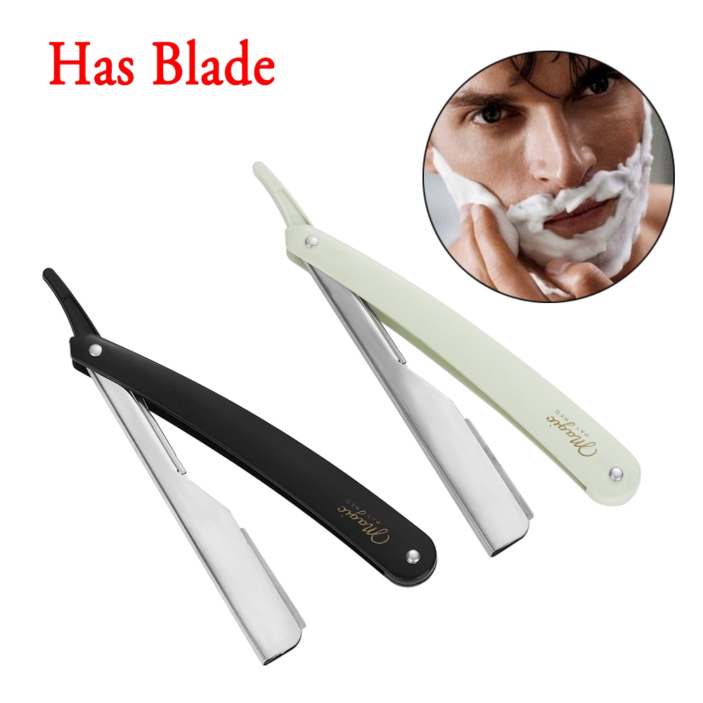 Manual Shaver Straight Edge Stainless Steel Sharp Barber Pro Razor Folding Shaving Shave with Blade Straight Razor Tool