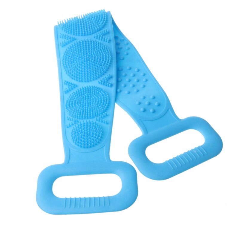 Frotador de espalda de silicona toalla cepillo corporal para baño cinturón de masaje de doble cara Correa Q1QD