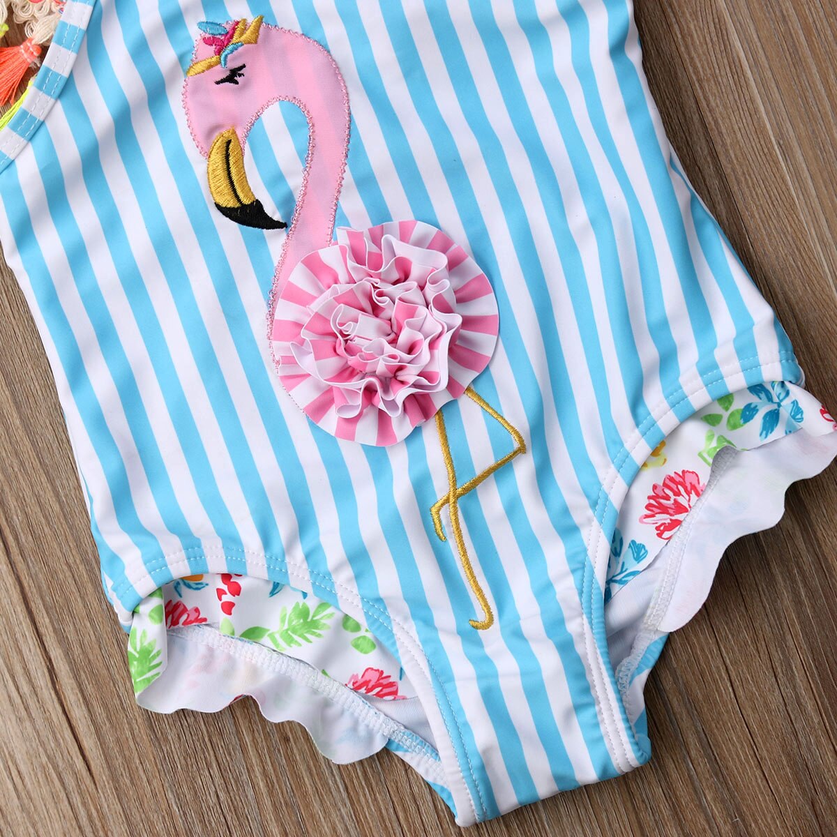 Søde små piger flamingo kvaster badedragt toddler børn baby pige bikini badetøj svømning badedragt strandtøj