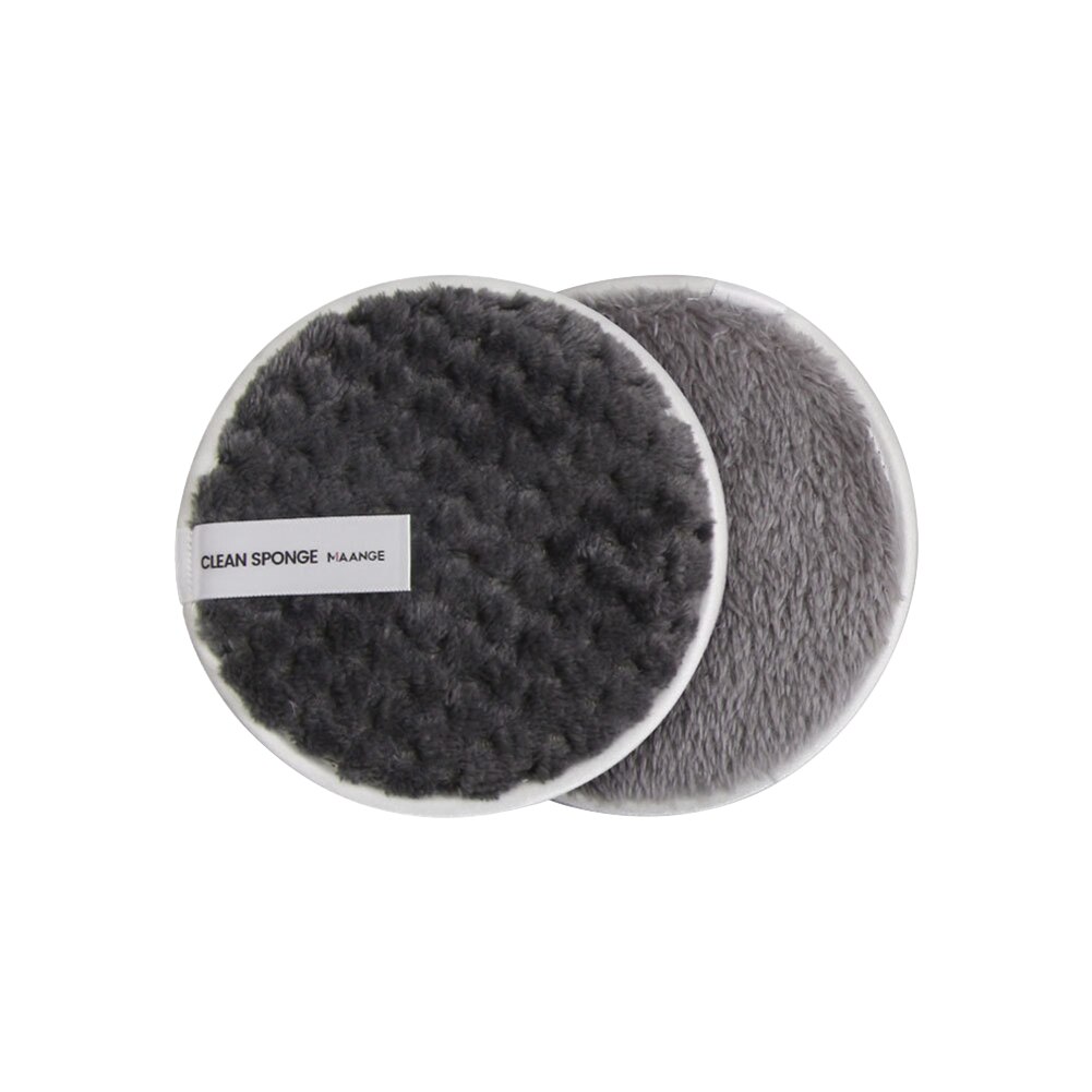 Rund form rengöring puff makeup remover tygkuddar mjuk kosmetisk svamp ansikts makeup bärbar: Svart