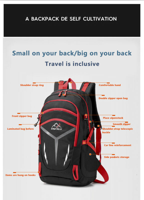 Mænd drenge stor rygsæk stor rygsæk fiskeri sport rejser vandretur skoletaske 40l 60l