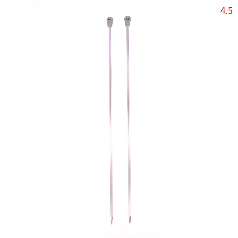 2 stuks/set enkelpuntige breinaalden spelden rechte aluminium diy weefgereedschap lange trui sjaal naald: F