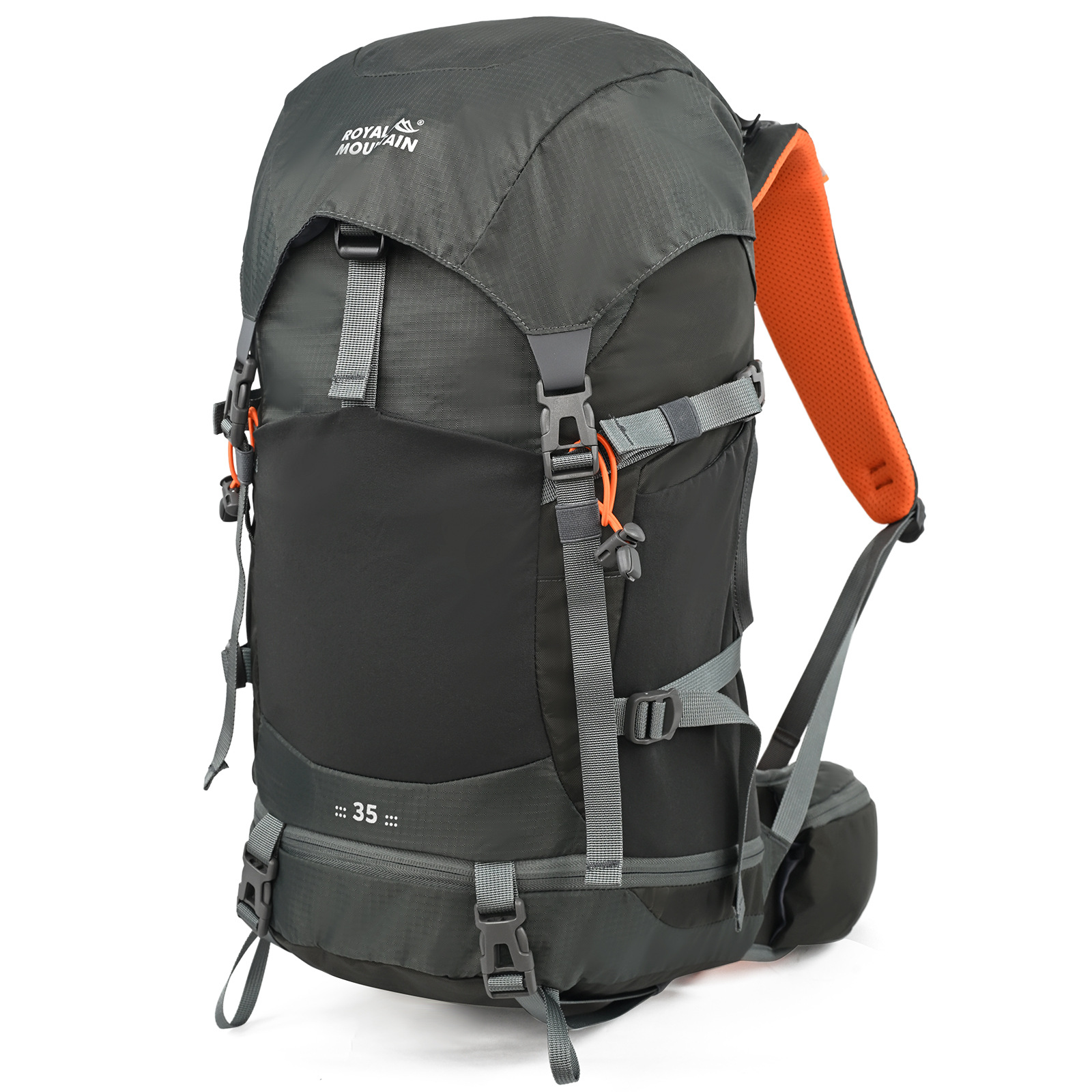 35L Camping Backpack Travel Bag For Men Large Capacity Outdoor Sport Trekking Hiking Mountaineering Shoulder Bag with Rain Cover: GRAY